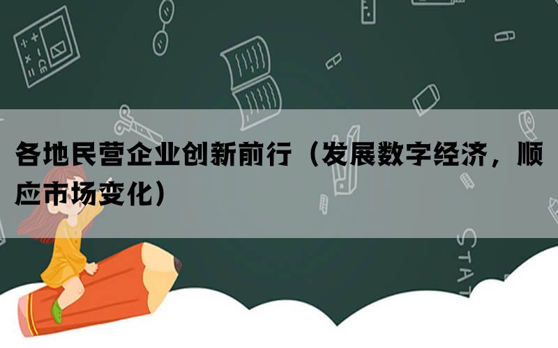 各地民营企业创新前行（发展数字经济，顺应市场变化）(图1)