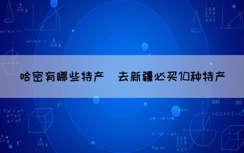 哈密有哪些特产(去新疆必买10种特产)
