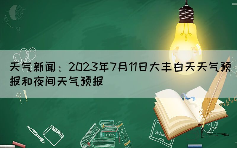 天气新闻：2023年7月11日大丰白天天气预报和夜间天气预报