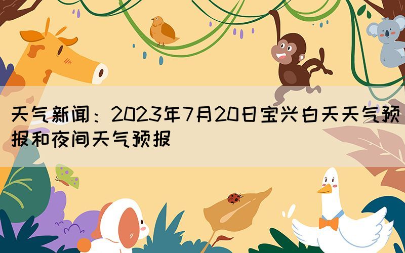 天气新闻：2023年7月20日宝兴白天天气预报和夜间天气预报(图1)