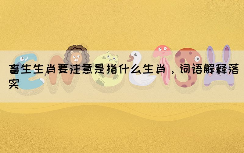 畜生生肖要注意是指什么生肖，词语解释落实(图1)