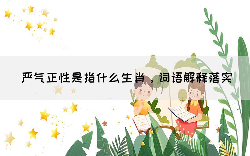 严气正性是指什么生肖，词语解释落实(图1)